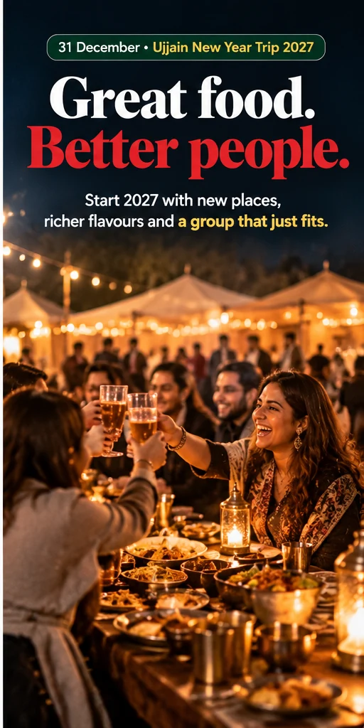 Food, laughter and friends — New Year experience illustration