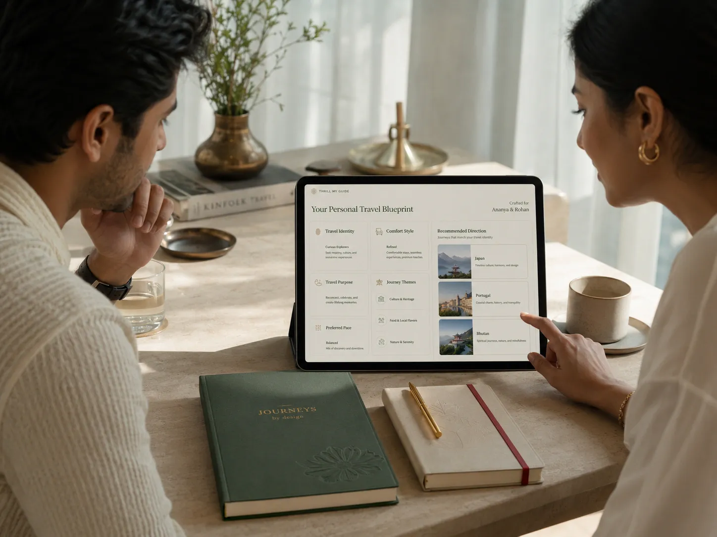 Personalised journey guidance helping a traveller decide which creator experience fits their own trip