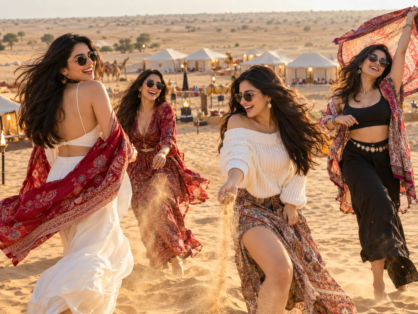 Indian women in destination aware Jaisalmer styling