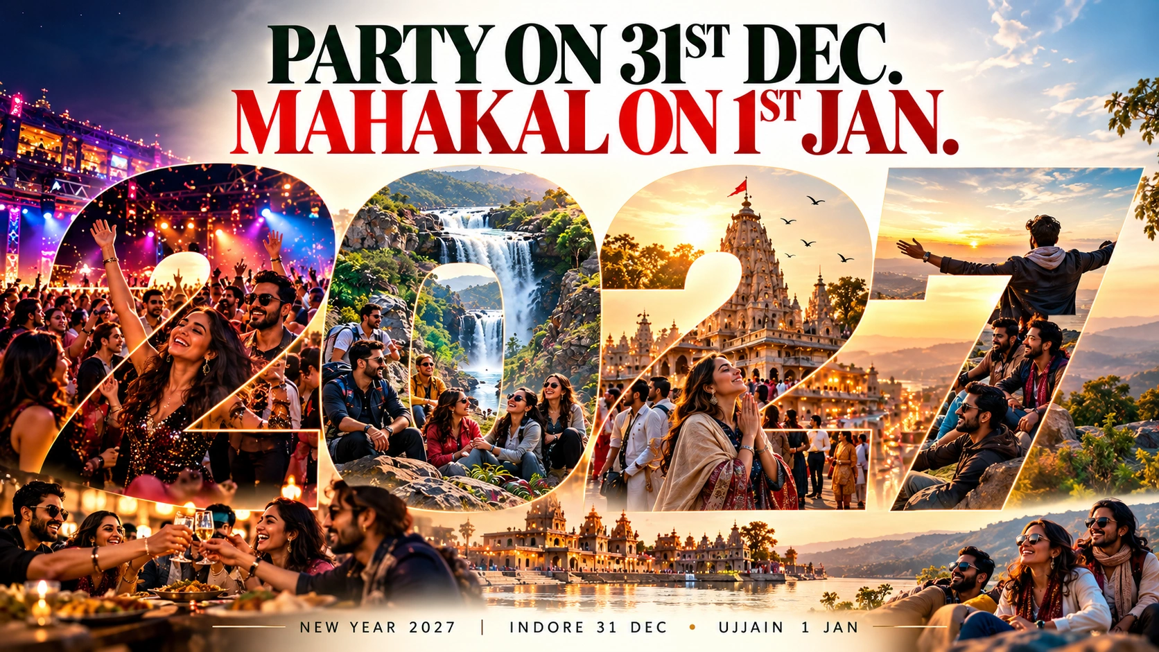 Indian travellers experiencing a meaningful Mahakaleshwar New Year trip with Thrill My Guide