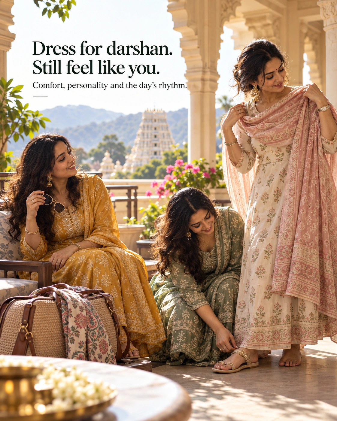 Comfortable traditional outfit ideas for women preparing for Mahakaleshwar darshan in Ujjain